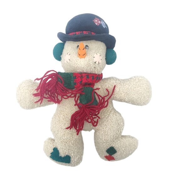Vintage Fun World 12" SNOWMAN Plush & Teddy Bear Stuffed Animal  Christmas Set 2 - Picture 6 of 13